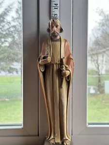 Antico raro MOLTO VECCHIO 1940 firmato TMOC Saint Joseph 13"" altezza X 3"" con raro trovato! - Foto 1 di 12