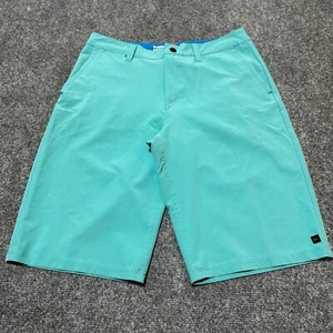 Quiksilver Shorts Womens 28 Teal Blue Snap Button Mid Rise Amphibians - Picture 1 of 15