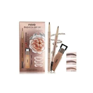 NOVO Moda Cejas Naturales Set 5146 #01 Café Oscuro Líneas Afiladas - Imagen 1 de 5