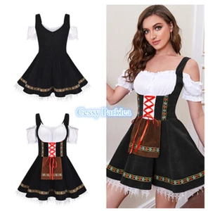 German Oktoberfest Bavarian Heidi Dirndl Lederhosen Beer Maid Wench Costume - Picture 1 of 10