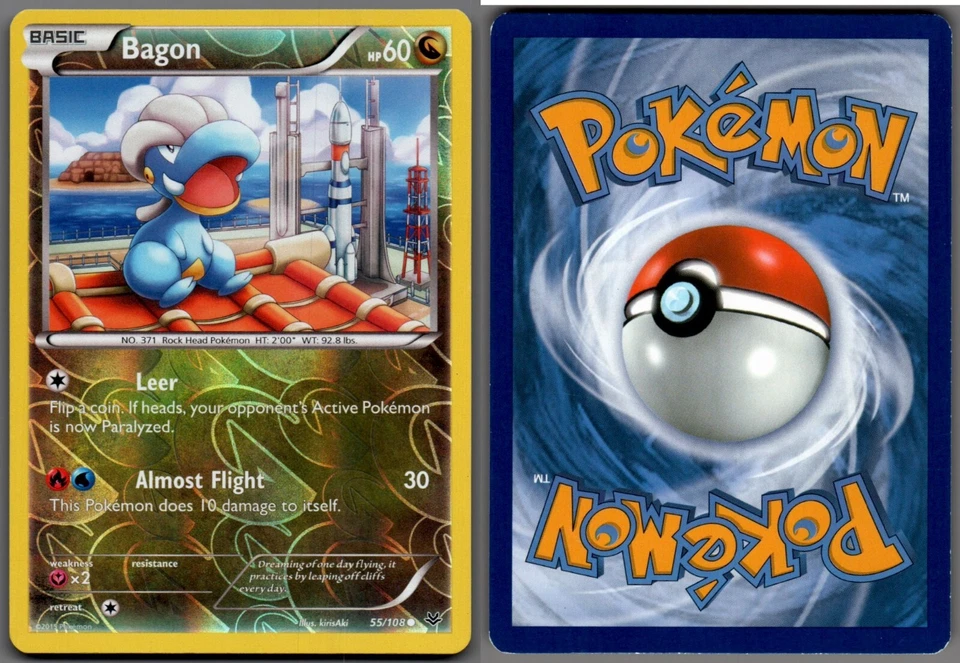 2015 Pokemon, XY Roaring Skies, #55/108 Bagon, Reverse Holo Common - Image 1 of 1