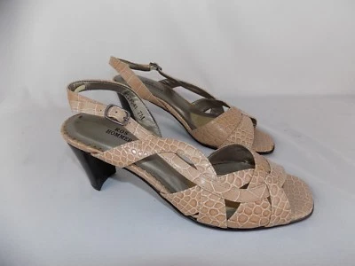 Zapatos de tacón clásicos de serpiente de cuero beige ros hommerson para mujer talla 7 M Foto 1 de 4