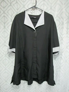 Edwards Top Size D Black Button Front Pockets Short Sleeve Casual Work Career - Picture 1 of 3