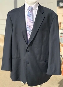 Herren Via Amici Italy Super 120 Reine Wolle Schwarz 2 Knopf Anzug Sakko Blazer 46 R - Bild 1 von 12