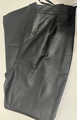 Pantalones Preston & York de cuero negro de pierna recta talla 12 Foto 1 de 4
