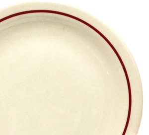 Syracuse China 6.5" Plate Iroquois Restaurant Ware Diner Dish Tan Dark Red O-4 - Picture 1 of 4