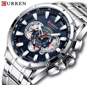 Luxury Mens Watches Chronograph Waterproof Calendar Date Analogue Quartz Watch - Picture 1 of 15