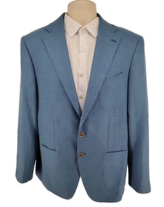 StylBiella Mens Blazer Sport Coat Suit Jacket Size 42R Blue 100% Italian Wool - Picture 1 of 17