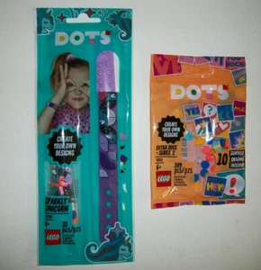 NEW Lego DOTS Set Lot x2 Sparkly Unicorn Bracelet Toy Gift Craft Bonus Charms - Picture 1 of 2