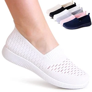 Damen Light Slipper Halbschuhe Plateau Sneaker Turnschuhe Ballerina Mesh - Bild 1 von 10