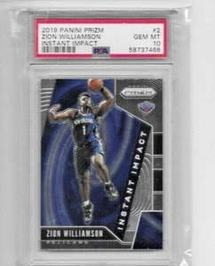 Panini Prizm 2019-20 - Base de impacto instantáneo #2 Zion Williamson PSA 10 GEM MT - Imagen 1 de 2