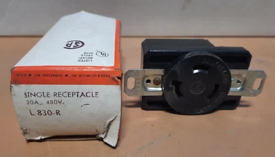 PASS & SEYMOUR #L830-R RECEPTÁCULO DE BLOQUEO DE GIRO ÚNICO (30A, 480V) Q121B Foto 1 de 4
