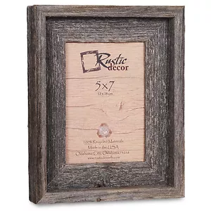5x7-2" Wide Signature Reclaimed Rustic Barn Wood Picture Frame - Picture 1 of 4
