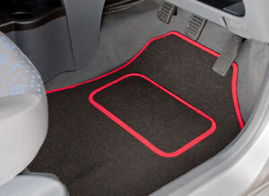 Super Velour Black/Red Trim Car mat set Daihatsu Copen 03
