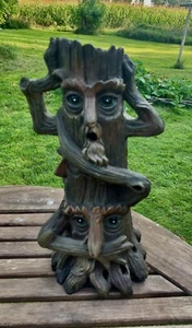 Tea light Smoke Tree halloween Face Expressions featuring the "Hear No Evil. 12" - Picture 1 of 10