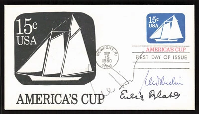 EUBIE BLAKE AL HIRT PETER DUCHIN Musicians SIGNED America's Cup FDC Cover Auto - Image 1 of 2