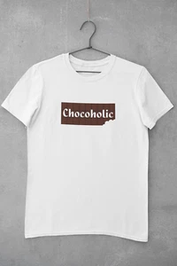 Chocoholic Funny Chocolate Lover Logo Printed Cotton Men's T-Shirt Top Tee - Picture 1 of 3
