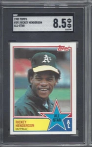* Tarjeta de béisbol Topps 1983 391 Rickey Henderson Oakland A's SGC 8,5 inv#790 - Imagen 1 de 2
