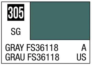 Mr. Hobby Aqueous H305 Gray FS36118 Semi-Gloss (10ml) Water Based Acrylic Paint