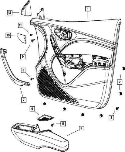 Genuine Mopar 2015-2016 Dodge Dart Front Driver Side Door Trim Panel 5YM91DX9AE - Image 1 of 1