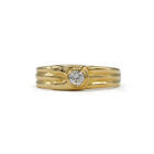 Ring mit Brillantsolitär Diamant 0,15 ct. in 18 Kt. 750 Gold Gr. 49