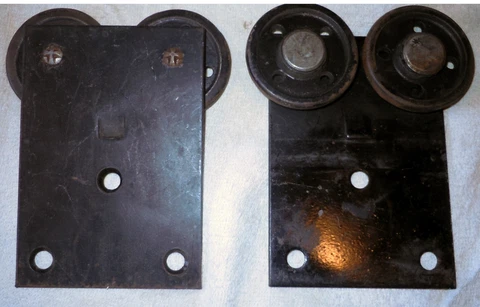 Antique Set of 2 Pocket Door Rollers 2.125" Wheels Cover