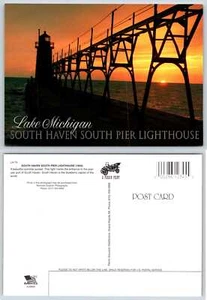 Tarjeta postal South Haven Michigan South Pier Lighthouse V308 - Imagen 1 de 1