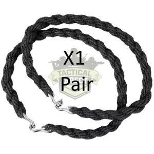 1 Pair Army Trousers Twisters Twists Twisties Hiking Cadet Soldier SAS BLACK - Picture 1 of 3