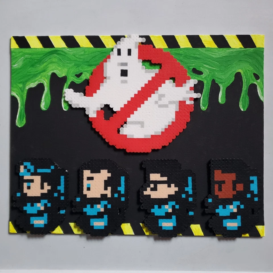 Nuevo Ghostbusters 2 pintado perler bead lienzo hecho a mano Nintendo Nes ilustraciones Foto 1 de 1