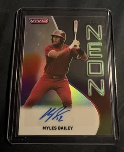 MYLES BAILEY 2025 LEAF VIVID NEON CLEAR AUTO /8 - WHITE SOX - Picture 1 of 2