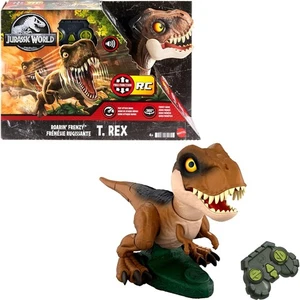 Mattel Jurassic World RC Dinosaur  Roarin’ Frenzy T Rex Dino Sound &  Remote   - Picture 1 of 5