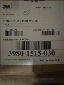 3M WHITE PRISMATIC REFLECTIVE VINYL PUNCHED TRACTOR FEED 15” X 50 Yards - Picture 1 of 3