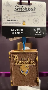 Disney Parks 2025 Pinocchio Buch Musical Skizzenbuch Ornament NEU - Bild 1 von 3