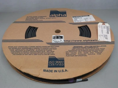 ALPHA 50017504-001 BLACK TUBING HS 275 F .250UL/CSA ROHS COMPLIANT T165460 - Image 1 of 4