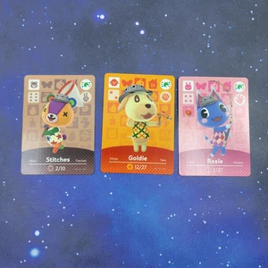 Menge 3 Animal Crossing Amiibo Festival Karten - Stitches, Goldie, Rosie - Bild 1 von 2