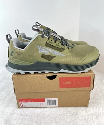 Altra Lone Peak 8 Trail Running Hiking Shoes Green Olive Womens Size 8 New - Image 1 of 4