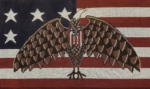 Needlepoint Handpainted Cooper Oaks Liberty Eagle 17x10 - Picture 1 of 4