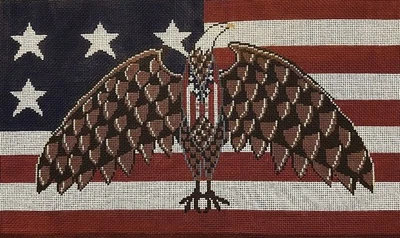 Needlepoint Handpainted Cooper Oaks Liberty Eagle 17x10 - Image 1 of 4