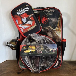 Zaino Jurassic World Rebirth 4 pezzi borsa pranzo Apex Predator custodia gadget - Foto 1 di 16