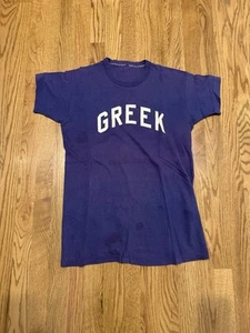 T-shirt vintage GRECA taglia 18x27,5 così com'è invecchiata e sbiadita anni 50 60 viola vintage - Foto 1 di 5