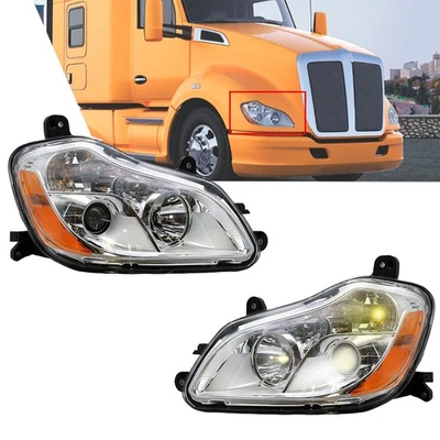 Driver & Passenger Side Projector Headlight Assembly For Kenworth T680 2013-2021 - Изображение 1 из 4