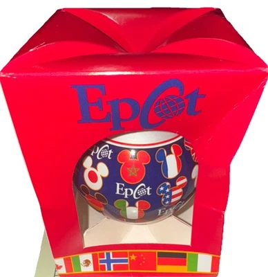 Disney Parks Epcot World Showcase Christmas Glass  Ornament Mickey Countries See - Image 1 of 4
