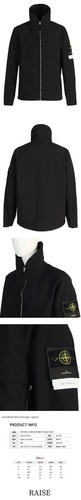 Stone Island 19FW Patch Softshell Giacca con Zip Nero V0029 7115Q0122 43503020
