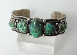 Indianer Armband Gr. 6,25 grün Türkis Sterling Darrell Cadman Navajo - Bild 1 von 11