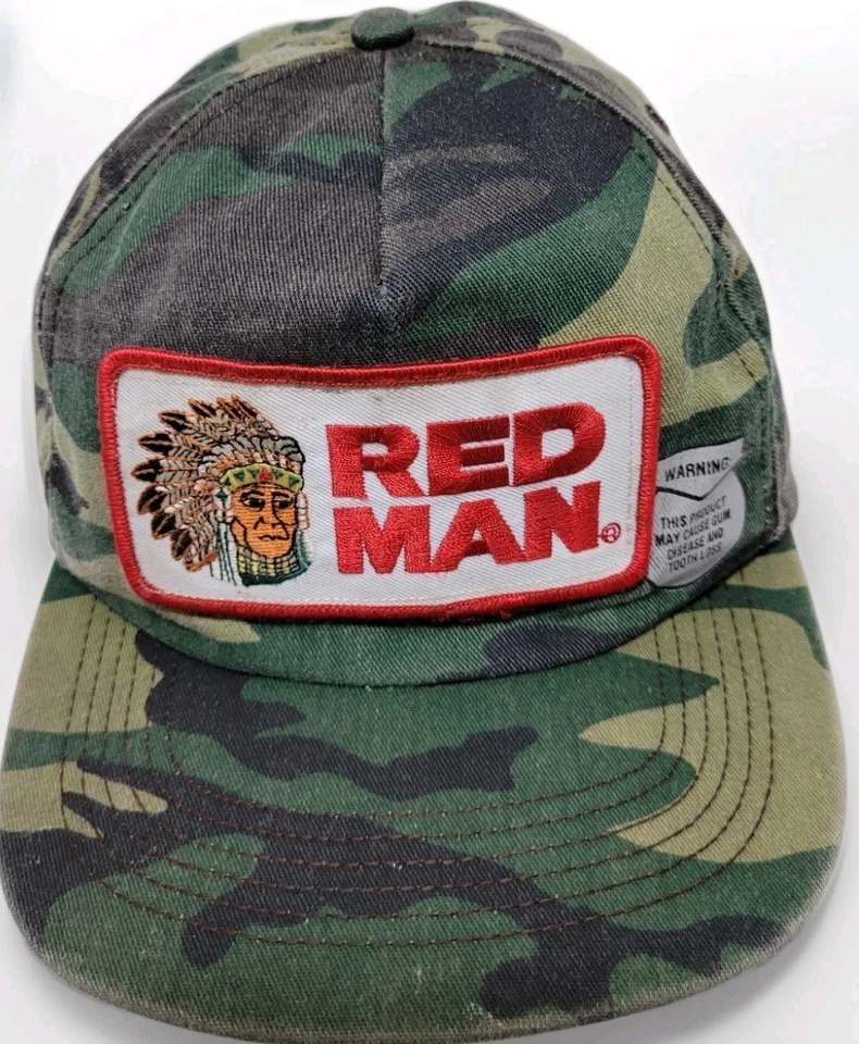 Red Man Chewing Tobacco Adj. Gorra de béisbol vintage camuflada, hecha en América Foto 1 de 4