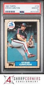 1987 TOPPS #718 STEVE CARLTON WHITE SOX HOF PSA 10 - Picture 1 of 2