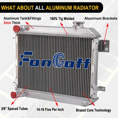 CC482 Aluminum 3 Row Radiator For 1975-1979 Toyota Corolla SR5 MT 1.2/1.6L L4 Foto 1 de 4