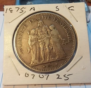 Frankreich - 1875A Silber 5 Francs - 070725 - Bild 1 von 2