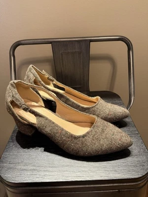 Tacón bloque de tweed marrón CL By Laundry talla 10 Foto 1 de 4