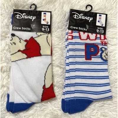 NEW Disney Winnie the Pooh Crew Socks 2 Pair Bundle Kidcore Stocking Stuffers - Image 1 of 4